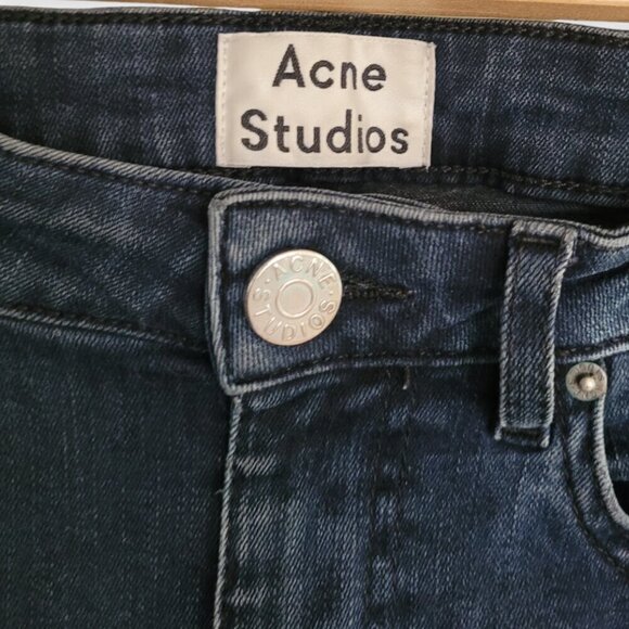 Retro Indigo Slim Fit Designer Jeans Size 26 by Acne Studios - Picture 3 of 11